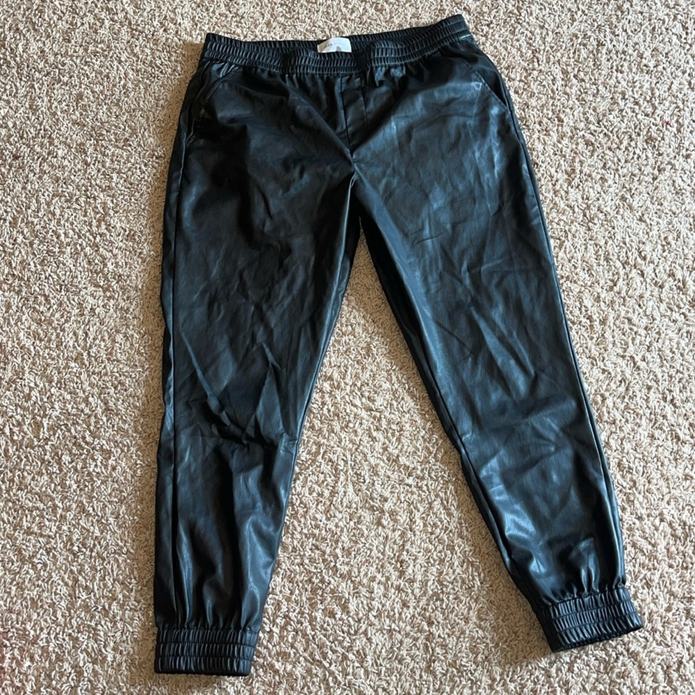 Women’s Dear John cropped leather pant elastic waist